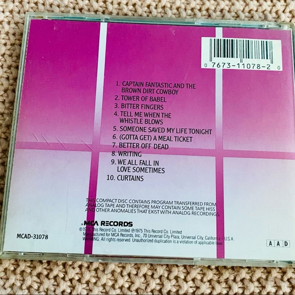 Captain Fantastic and the Brown Dirt Cowboy by Elton John (CD, Jul-1986, MCA) D1 - Picture 2 of 4